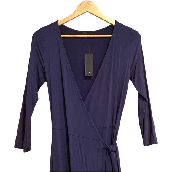 Lulu’s Size Small Garden District Navy Blue Wrap Maxi Dress NWT - Picture 8 of 13